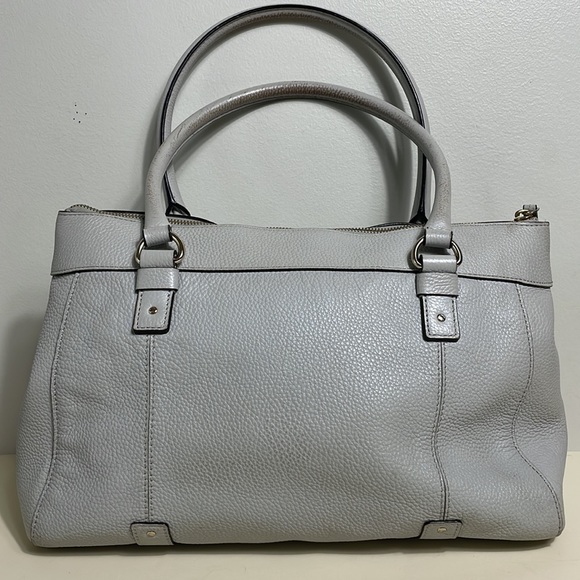 Kate Spade Large Grey Leather Zippered Top Handle Satchel *See Description* - Picture 6 of 17